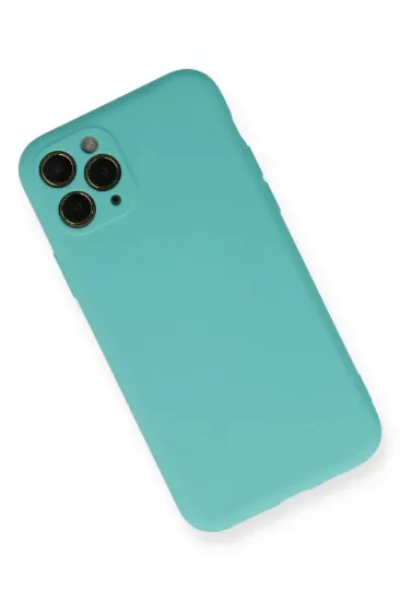 Newface iPhone 11 Pro Kılıf Nano içi Kadife Silikon - Turkuaz resmi