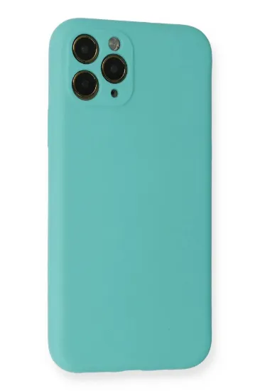 Newface iPhone 11 Pro Kılıf Nano içi Kadife Silikon - Turkuaz resmi