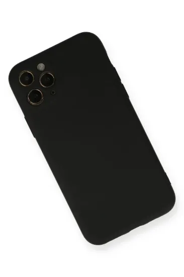 Newface iPhone 11 Pro Kılıf Nano içi Kadife Silikon - Siyah resmi