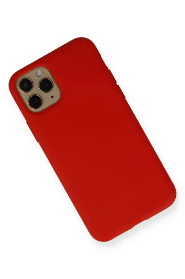 Newface iPhone 11 Pro Kılıf Nano içi Kadife Silikon - Kırmızı resmi