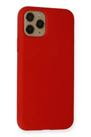 Newface iPhone 11 Pro Kılıf Nano içi Kadife Silikon - Kırmızı resmi