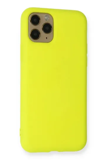Newface iPhone 11 Pro Kılıf Nano içi Kadife Silikon - Sarı resmi