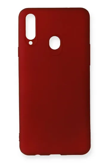 Newface Samsung Galaxy A20S Kılıf First Silikon - Bordo resmi