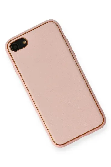 Newface iPhone 7 Kılıf Coco Deri Silikon Kapak - Pembe resmi