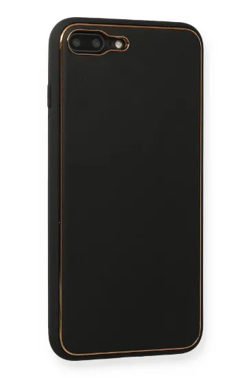 Newface iPhone 7 Plus Kılıf Coco Deri Silikon Kapak - Siyah resmi