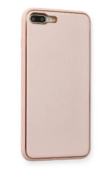 Newface iPhone 7 Plus Kılıf Coco Deri Silikon Kapak - Pembe resmi