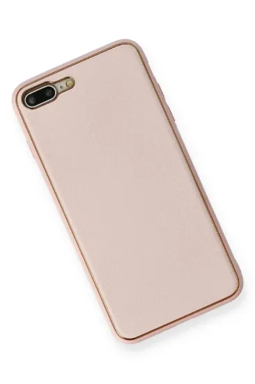 Newface iPhone 7 Plus Kılıf Coco Deri Silikon Kapak - Pembe resmi
