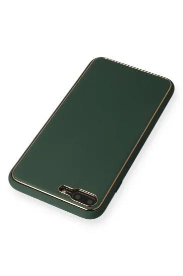 Newface iPhone 8 Plus Kılıf Coco Deri Silikon Kapak - Yeşil resmi