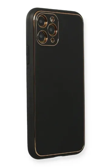 Newface iPhone 11 Pro Kılıf Coco Deri Silikon Kapak - Siyah resmi