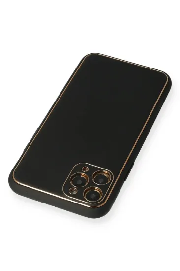 Newface iPhone 11 Pro Kılıf Coco Deri Silikon Kapak - Siyah resmi