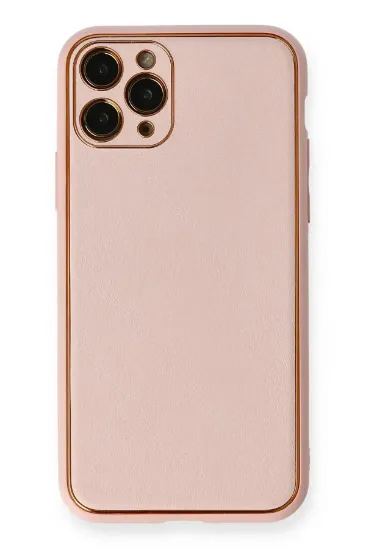 Newface iPhone 11 Pro Kılıf Coco Deri Silikon Kapak - Pembe resmi