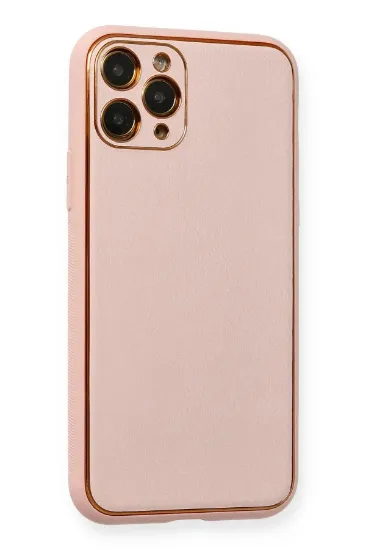 Newface iPhone 11 Pro Kılıf Coco Deri Silikon Kapak - Pembe resmi