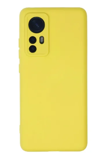 Newface Xiaomi Mi 12 Kılıf Nano içi Kadife Silikon - Sarı resmi