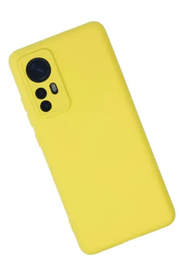 Newface Xiaomi Mi 12 Kılıf Nano içi Kadife Silikon - Sarı resmi