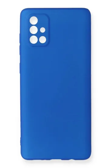 Newface Samsung Galaxy A71 Kılıf First Silikon - Mavi resmi