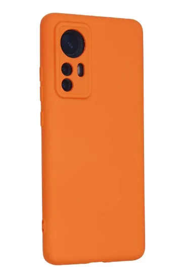 Newface Xiaomi Mi 12 Kılıf Nano içi Kadife Silikon - Turuncu resmi