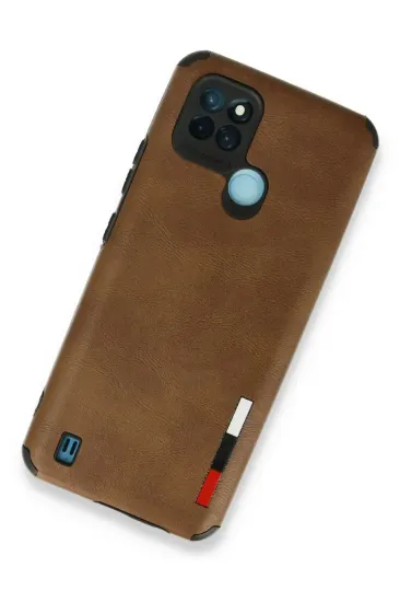Newface Realme C25Y Kılıf Loop Deri Silikon - Kahverengi resmi