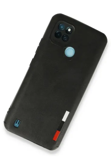 Newface Realme C25Y Kılıf Loop Deri Silikon - Siyah resmi