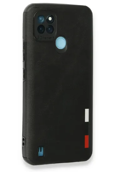 Newface Realme C25Y Kılıf Loop Deri Silikon - Siyah resmi