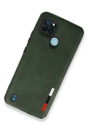 Newface Realme C25Y Kılıf Loop Deri Silikon - Yeşil resmi