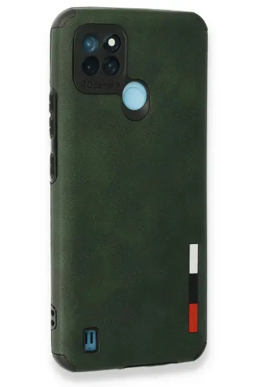 Newface Realme C25Y Kılıf Loop Deri Silikon - Yeşil resmi