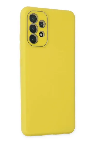 Newface Samsung Galaxy A33 5G Kılıf Lansman Glass Kapak - Sarı resmi