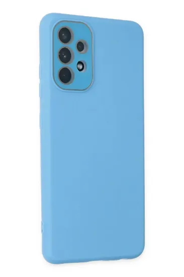 Newface Samsung Galaxy A33 5G Kılıf Lansman Glass Kapak - Mavi resmi