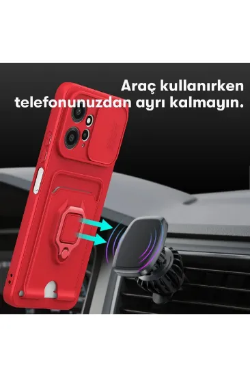 Newface Xiaomi Redmi Note 12 4G Kılıf Zuma Kartvizitli Yüzüklü Silikon - Pembe resmi