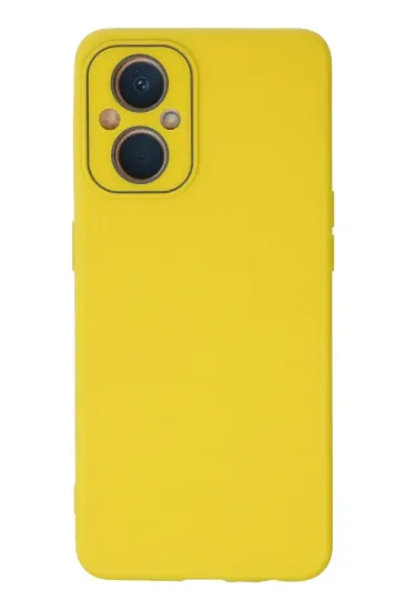 Newface Oppo Reno 7 Lite Kılıf Lansman Glass Kapak - Sarı resmi