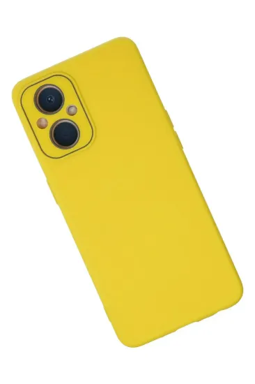 Newface Oppo Reno 7 Lite Kılıf Lansman Glass Kapak - Sarı resmi