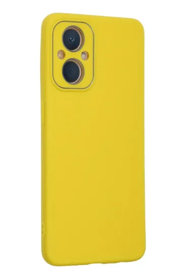 Newface Oppo Reno 7 Lite Kılıf Lansman Glass Kapak - Sarı resmi