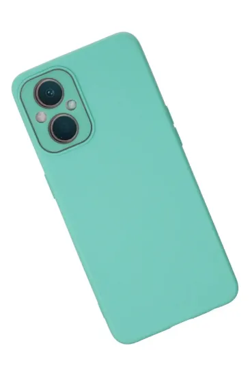 Newface Oppo Reno 7 Lite Kılıf Lansman Glass Kapak - Turkuaz resmi