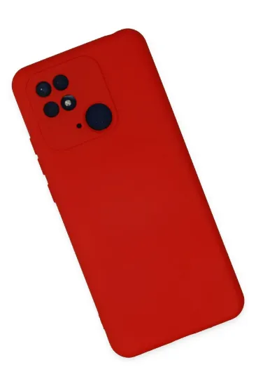 Newface Xiaomi Redmi 10C Kılıf Nano içi Kadife Silikon - Kırmızı resmi