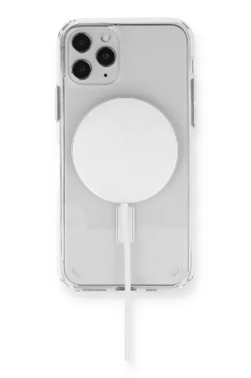 Newface iPhone 11 Pro Max Kılıf Magneticsafe Şeffaf Silikon - Şeffaf resmi
