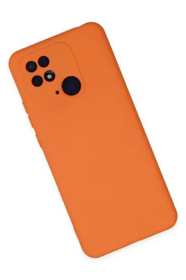 Newface Xiaomi Redmi 10C Kılıf Nano içi Kadife Silikon - Turuncu resmi