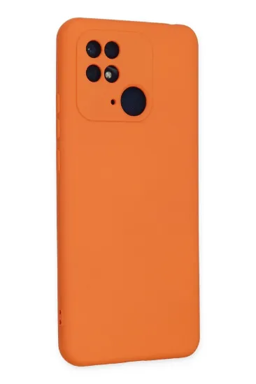 Newface Xiaomi Redmi 10C Kılıf Nano içi Kadife Silikon - Turuncu resmi