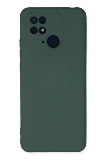 Newface Xiaomi Redmi 10C Kılıf Nano içi Kadife Silikon - Koyu Yeşil resmi
