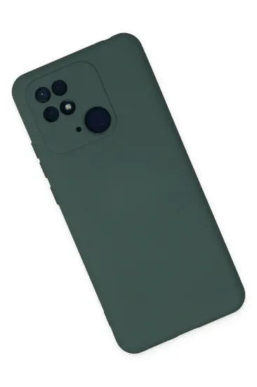 Newface Xiaomi Redmi 10C Kılıf Nano içi Kadife Silikon - Koyu Yeşil resmi