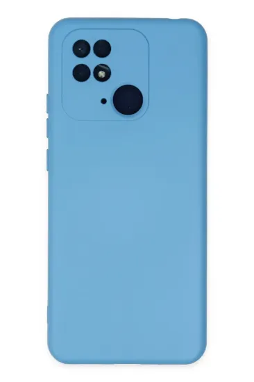 Newface Xiaomi Redmi 10C Kılıf Nano içi Kadife Silikon - Mavi resmi