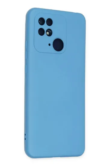 Newface Xiaomi Redmi 10C Kılıf Nano içi Kadife Silikon - Mavi resmi
