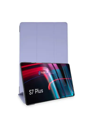 Newface Samsung Galaxy T970 Tab S7 Plus 12.4 Kılıf Tablet Smart Kılıf - Lila resmi