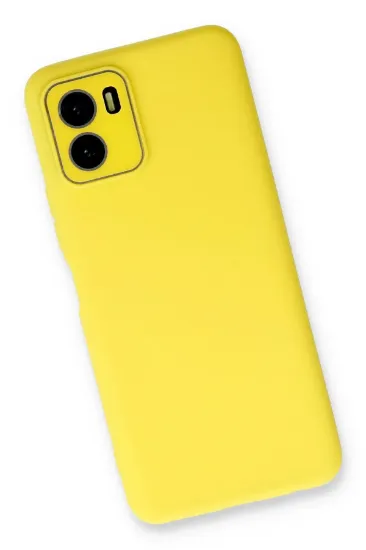 Newface Vivo Y15S Kılıf Lansman Glass Kapak - Sarı resmi