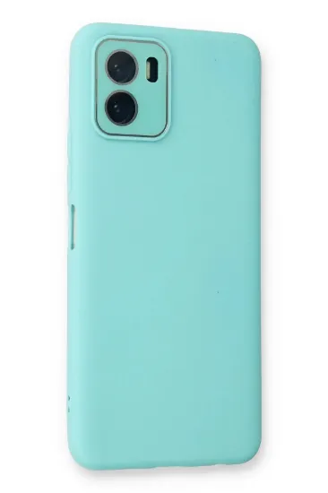 Newface Vivo Y15S Kılıf Lansman Glass Kapak - Turkuaz resmi