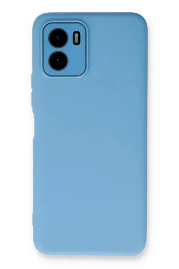 Newface Vivo Y15S Kılıf Lansman Glass Kapak - Mavi resmi