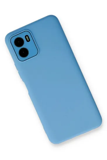 Newface Vivo Y15S Kılıf Lansman Glass Kapak - Mavi resmi
