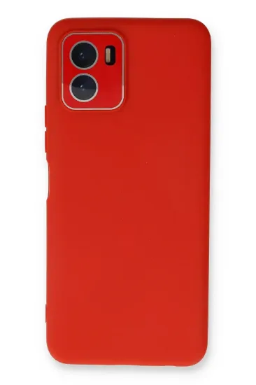 Newface Vivo Y15S Kılıf Lansman Glass Kapak - Kırmızı resmi