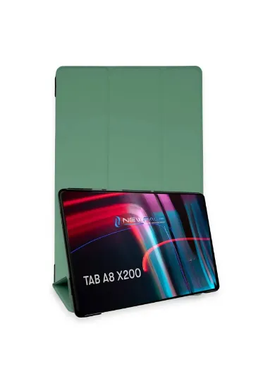 Newface Samsung Galaxy X200 Tab A8 10.5 Kılıf Tablet Smart Kılıf - Koyu Yeşil resmi
