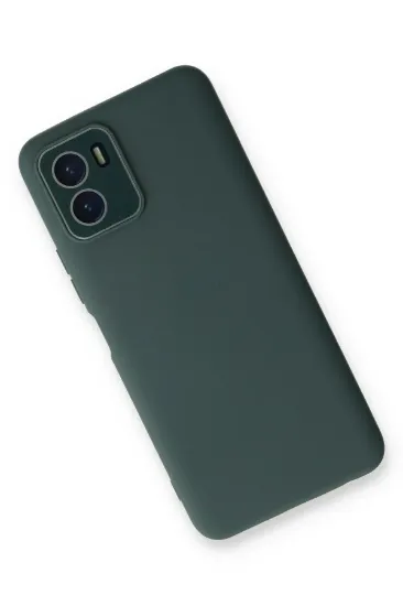 Newface Vivo Y15S Kılıf Lansman Glass Kapak - Koyu Yeşil resmi