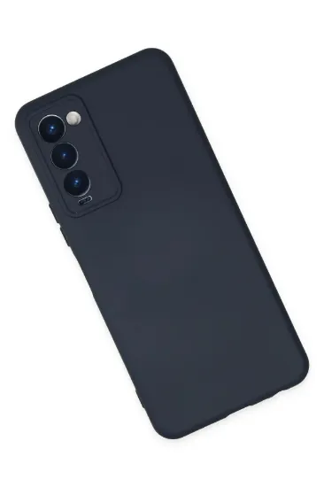 Newface Tecno Camon 18 Kılıf Nano içi Kadife Silikon - Lacivert resmi