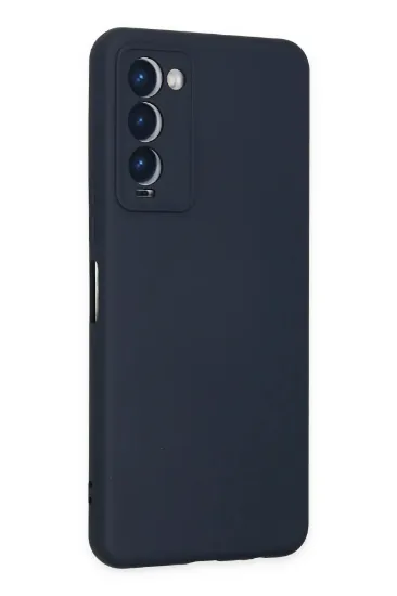 Newface Tecno Camon 18 Kılıf Nano içi Kadife Silikon - Lacivert resmi